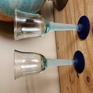 Frosted Stem Wine Glasses